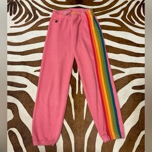 Aviator Nation Pink Striped Sweatpants Medium